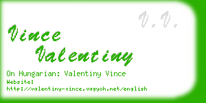 vince valentiny business card